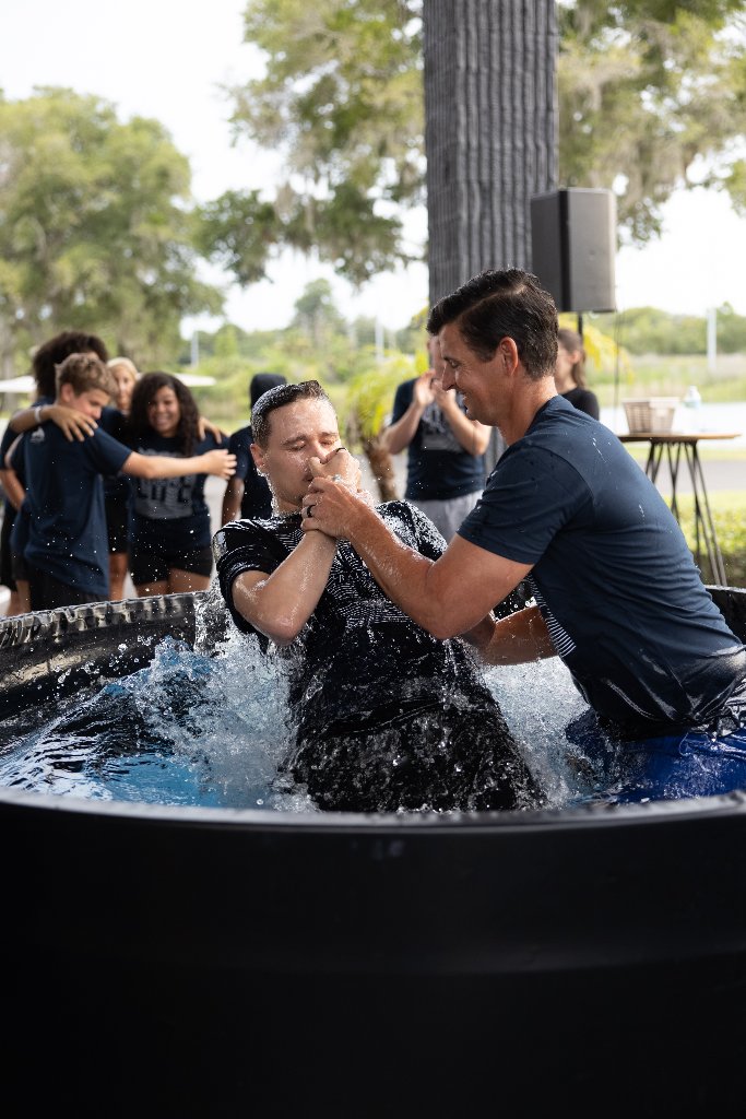 A baptism moment at Action Church